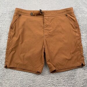 Prana Shorts Mens 36 Brown 7" Stretch Zion II Hybrid Belted Hiking Performance